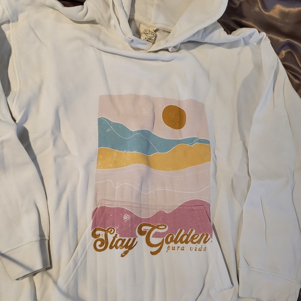 Pura Vida White 'Stay Golden' Hoodie